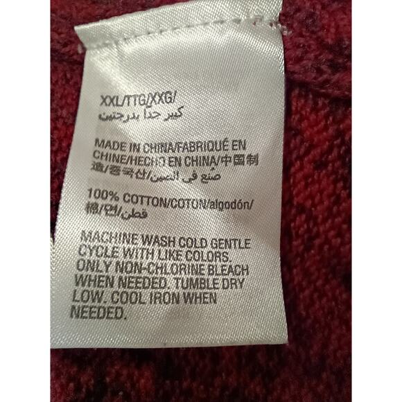 KAREN SCOTT Warm Winter Sweater 2X Cotton Red Cozy Christmas Ribbed - Picture 6 of 6